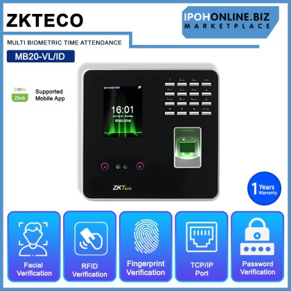 ZKTECO MB20-VL/ID MULTI BIOMETRIC TIME ATTENDANCE